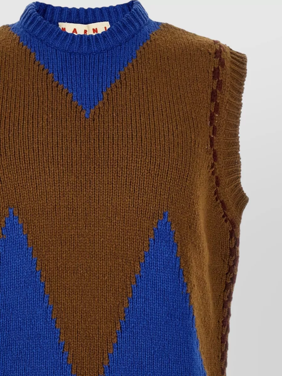 Marni Wool Intarsia Sleeveless Jumper
