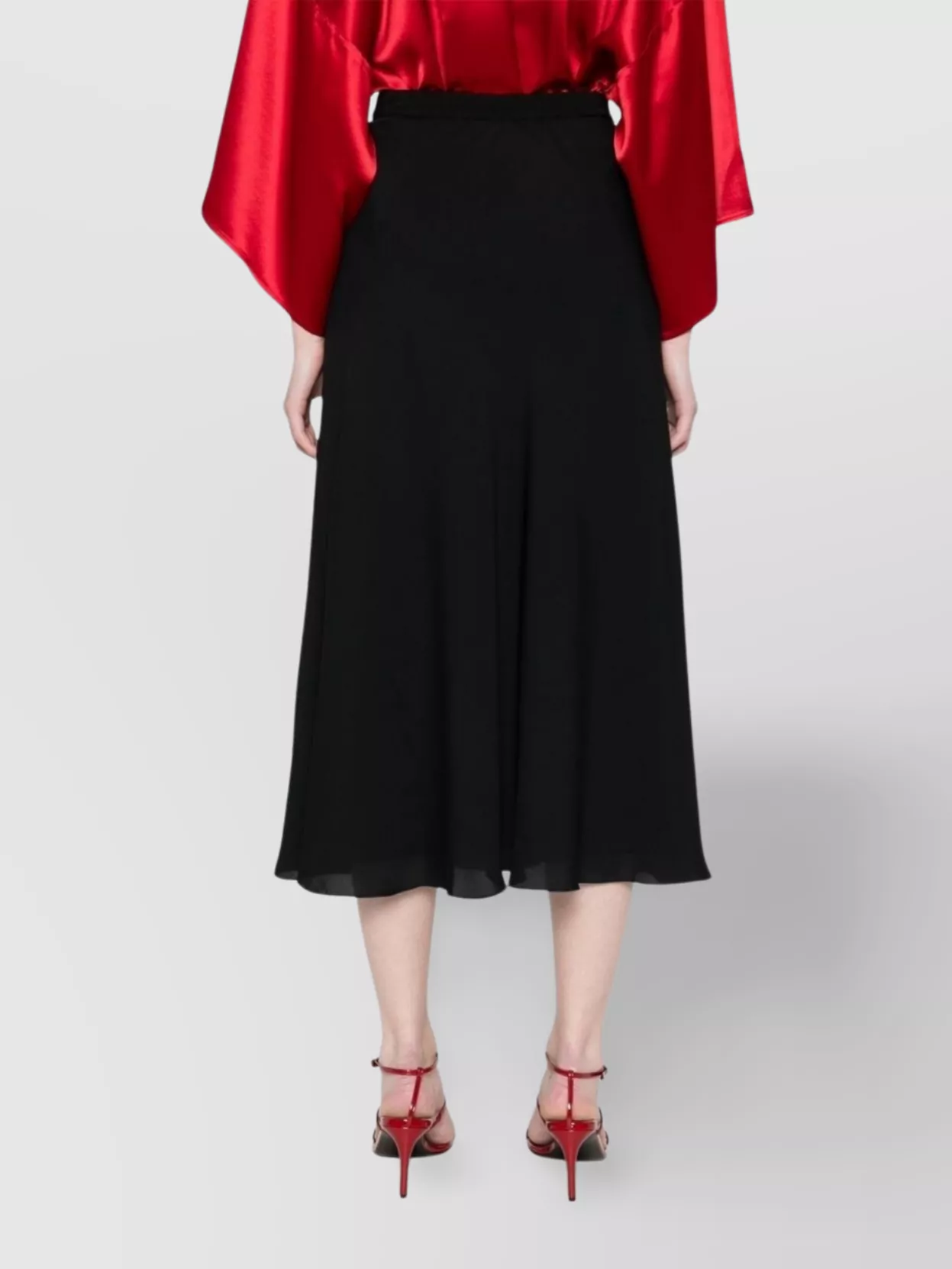 Theory A-line Black Silk Skirt With Elasticated Waist In Black