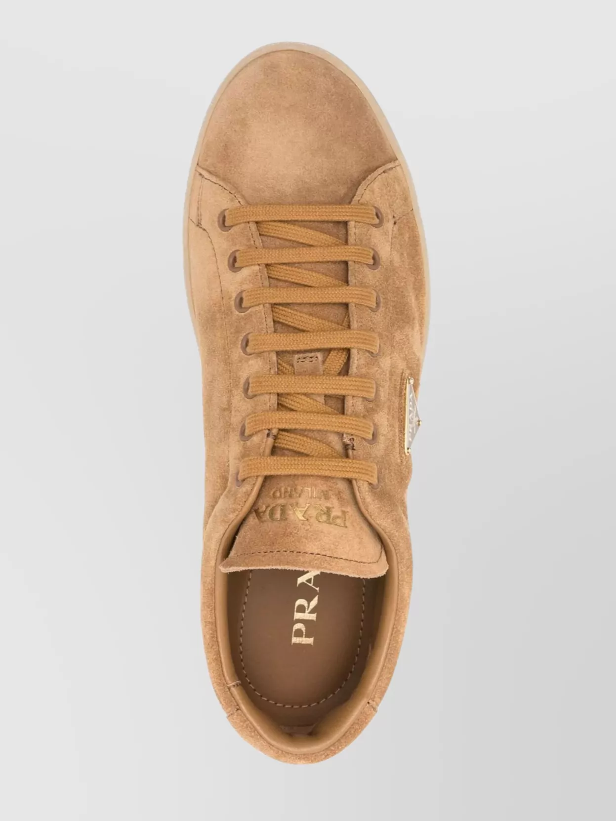 Prada Lace-Up Suede Sneakers Translucent Sole