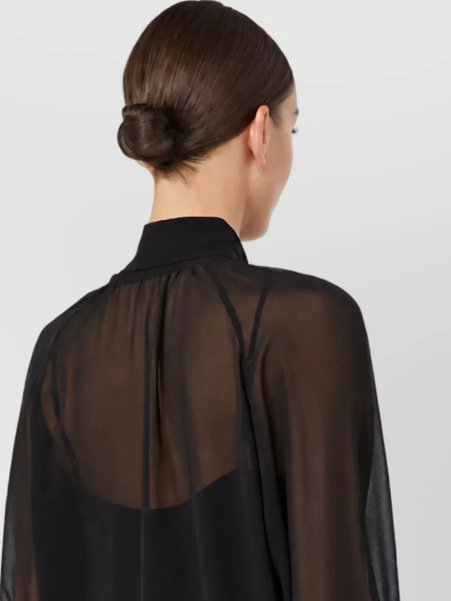 S Max Mara Silk Long-Sleeve Blouse