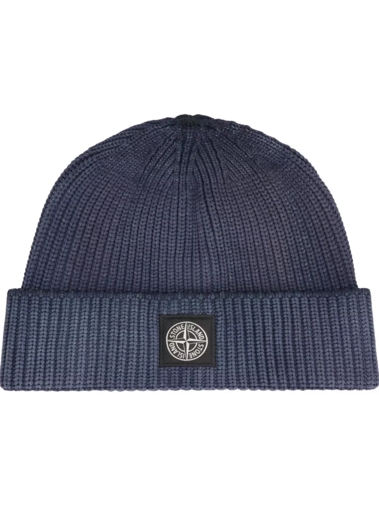 Stone Island Textured Knit Hat Logo Cuff