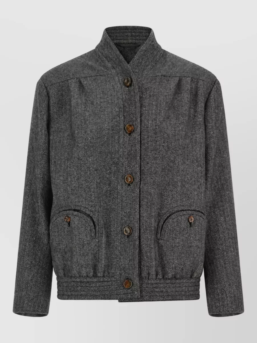 Blazé Milano herringbone wool blend single breasted jacket