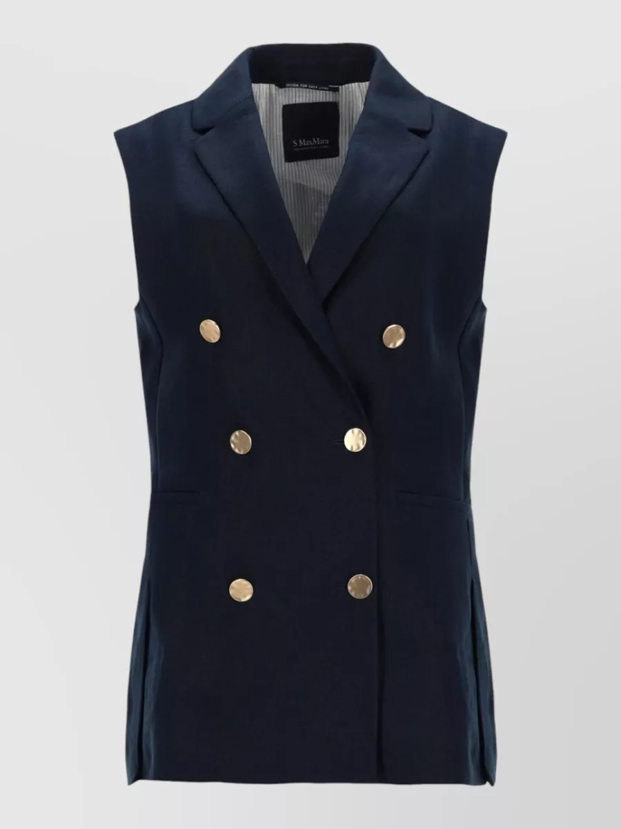 S Max Mara linen double-breasted vest