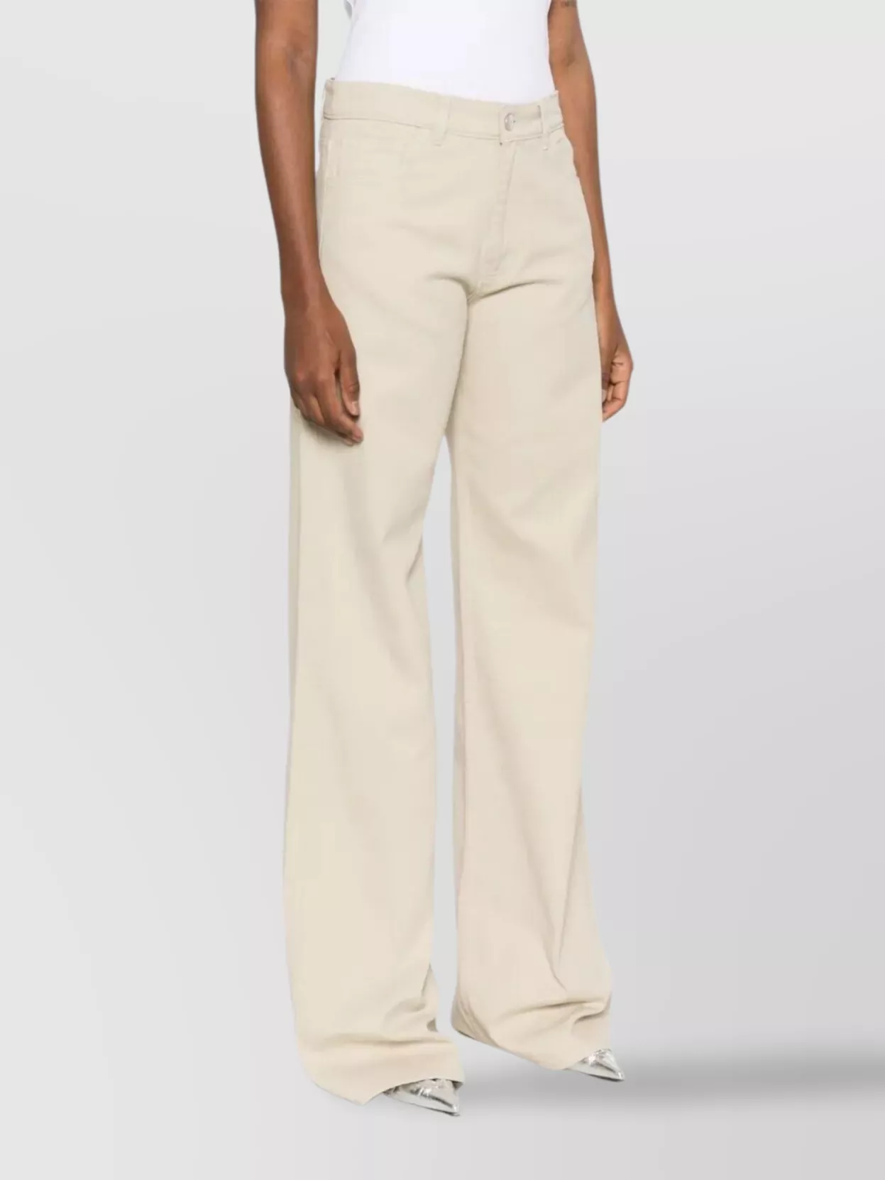 Coperni Trousers Wide-leg Denim Back Pockets In Gray