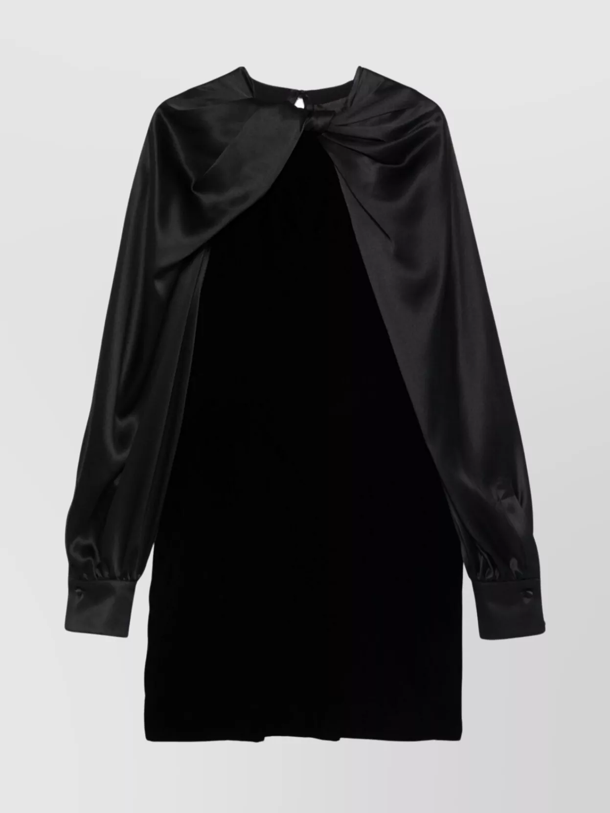Max Mara Zarelia Mini Dress With Cape And Long Sleeves In Black