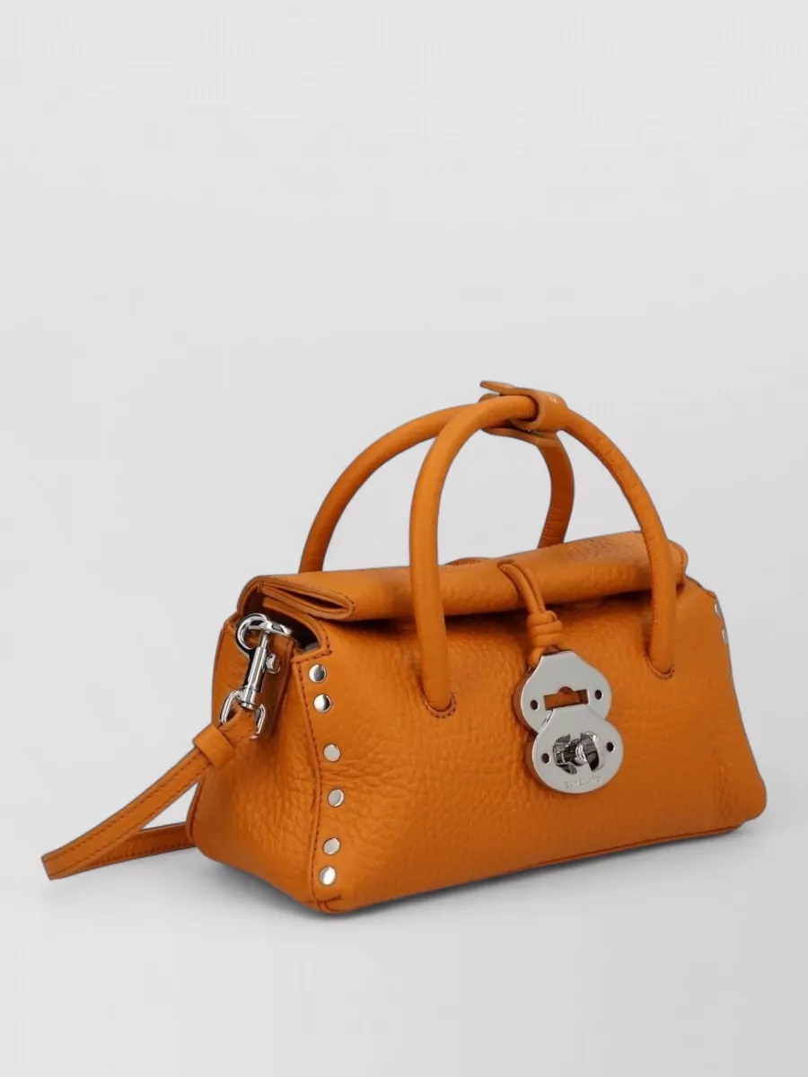 Zanellato Shoulder Bag Top Handle Textured Leather