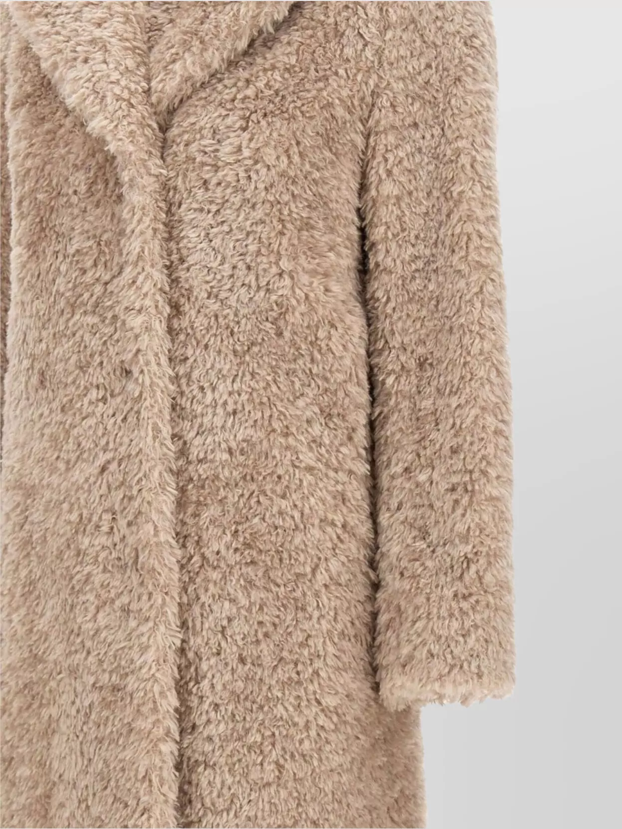 Herno Faux Fur Mid-Length Coat Notched Lapel