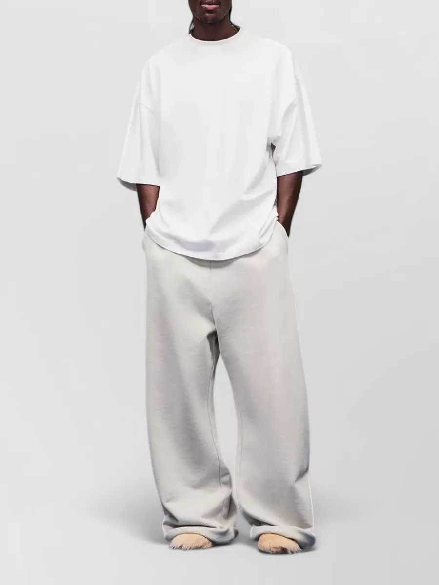 Entire Studios Cotton Oversized Ribbed Crew Neck Short Sleeve T-Shirt