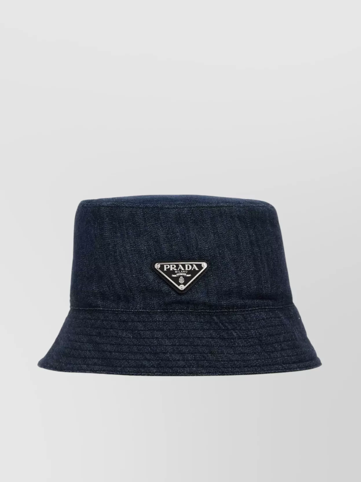 Prada Stitched Brim Denim Bucket Hat