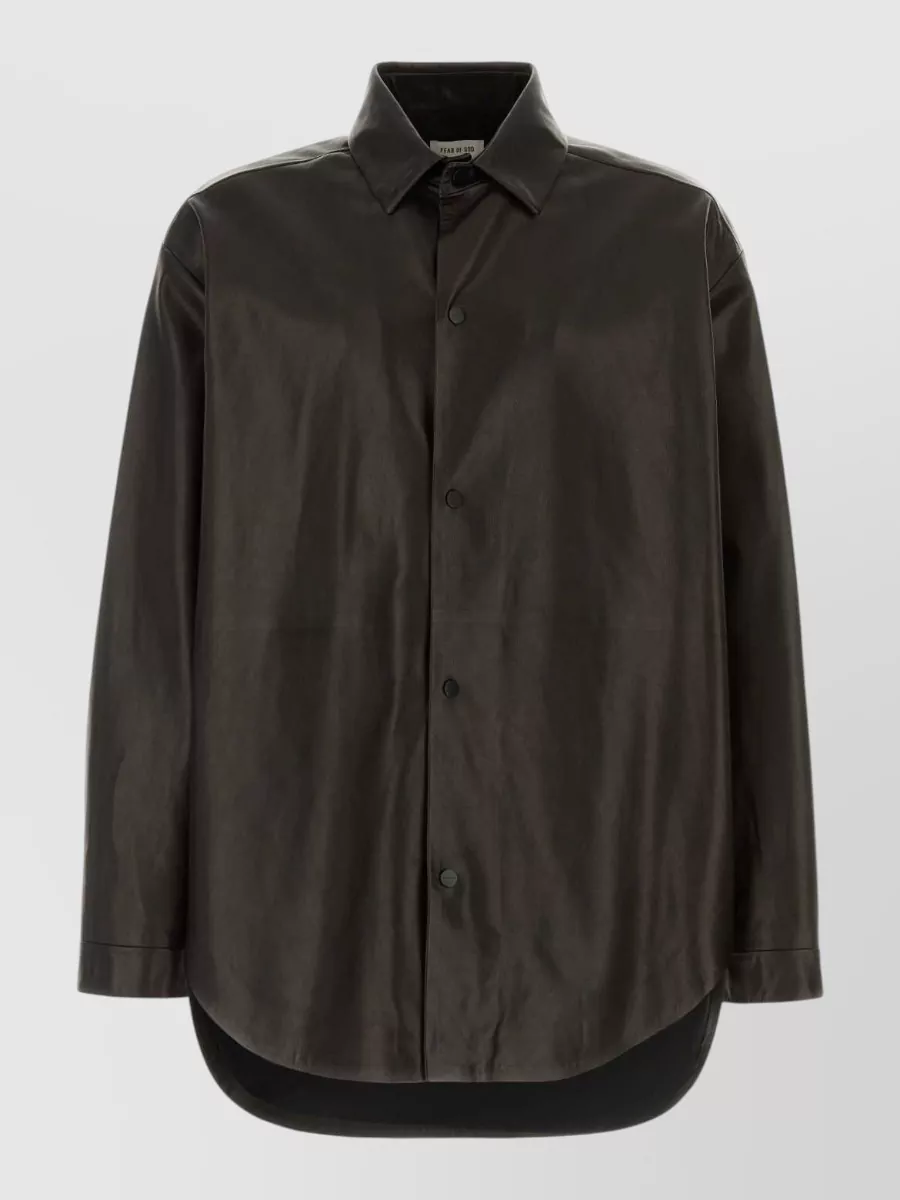 Fear Of God leather oversized shirt jacket