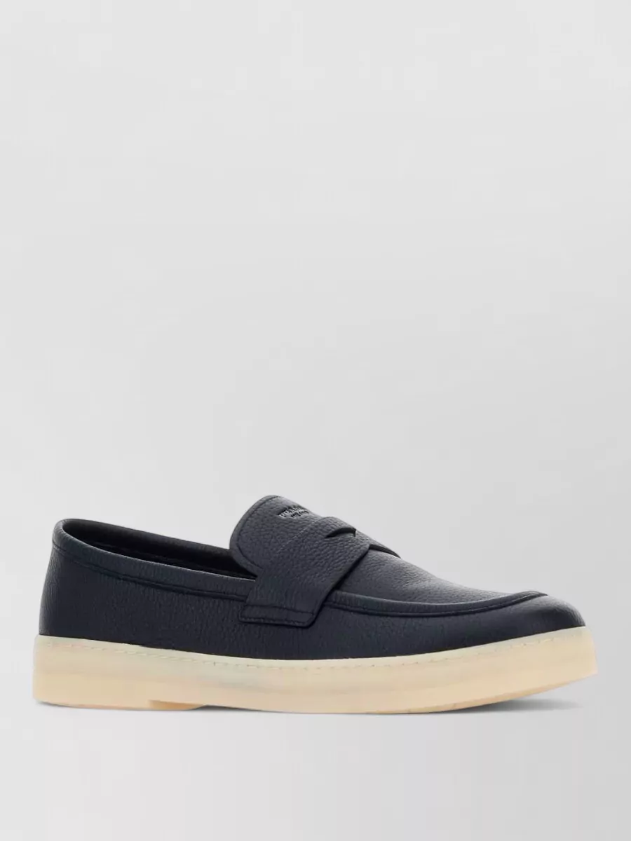 Prada leather boat shoes