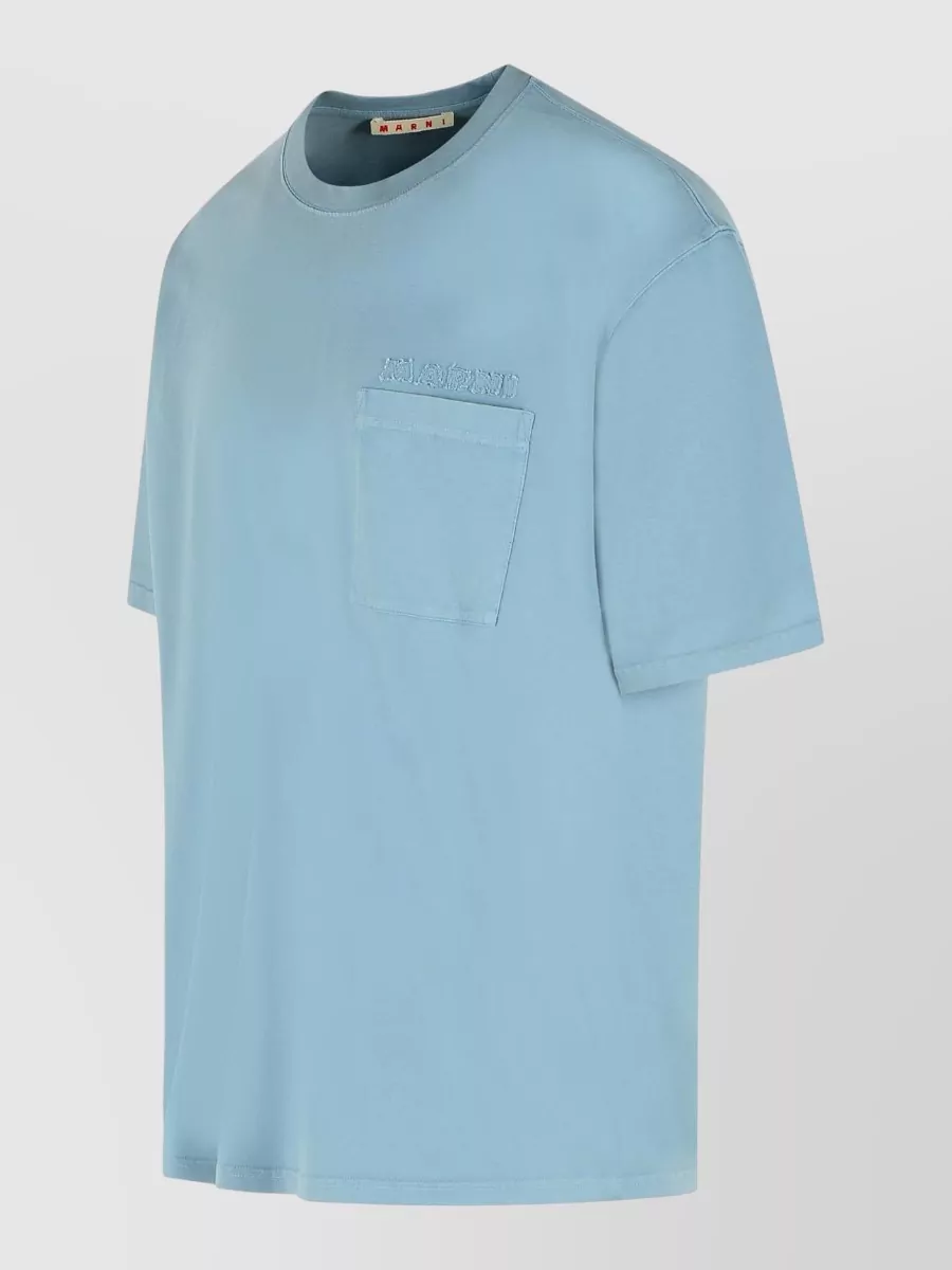 Marni Cotton T Shirt Crew Neck Chest Pocket