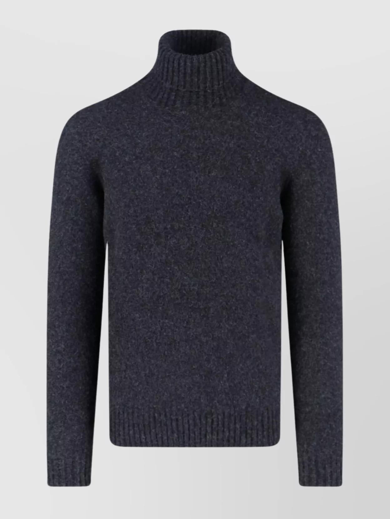 Drumohr Ribbed Crewneck Sweater Long Sleeves In Gray