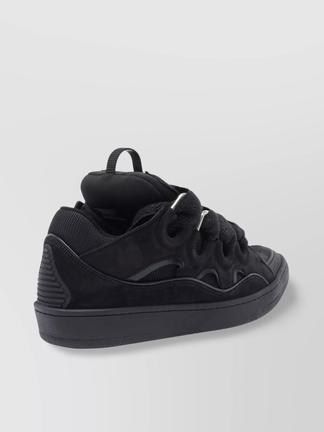 Lanvin Low Top Leather Sneakers With Perforated Toe