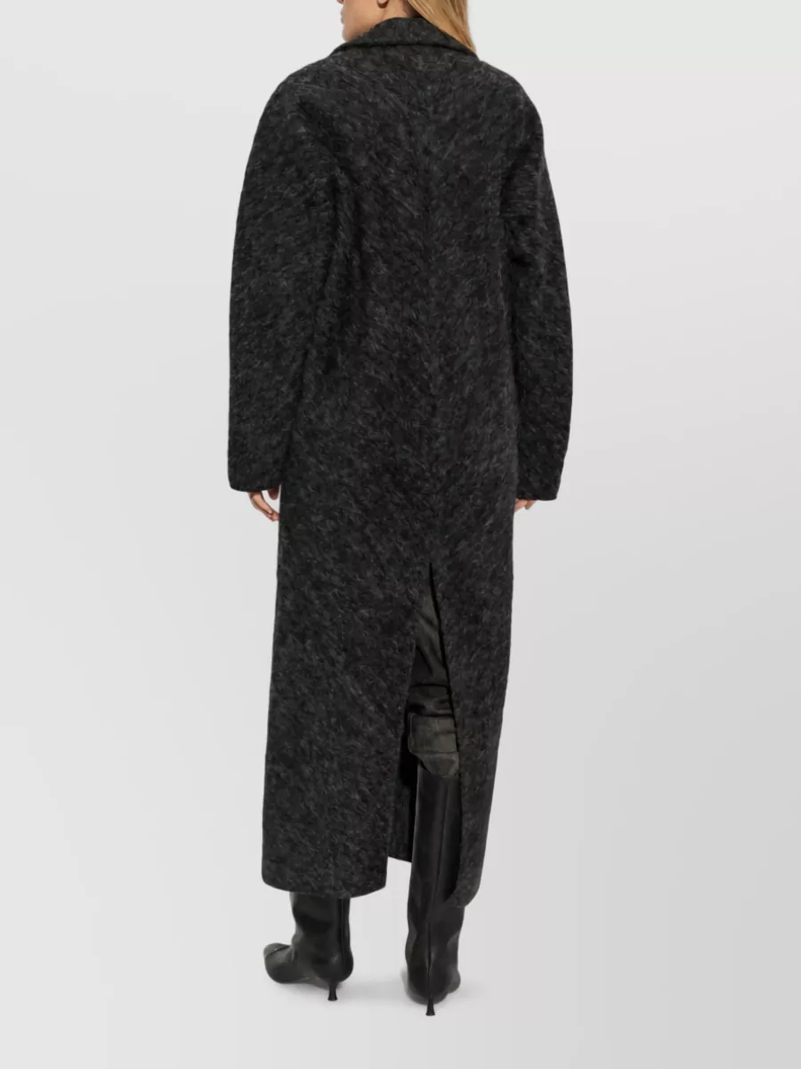 Diesel Brushed-effect Coat In Black