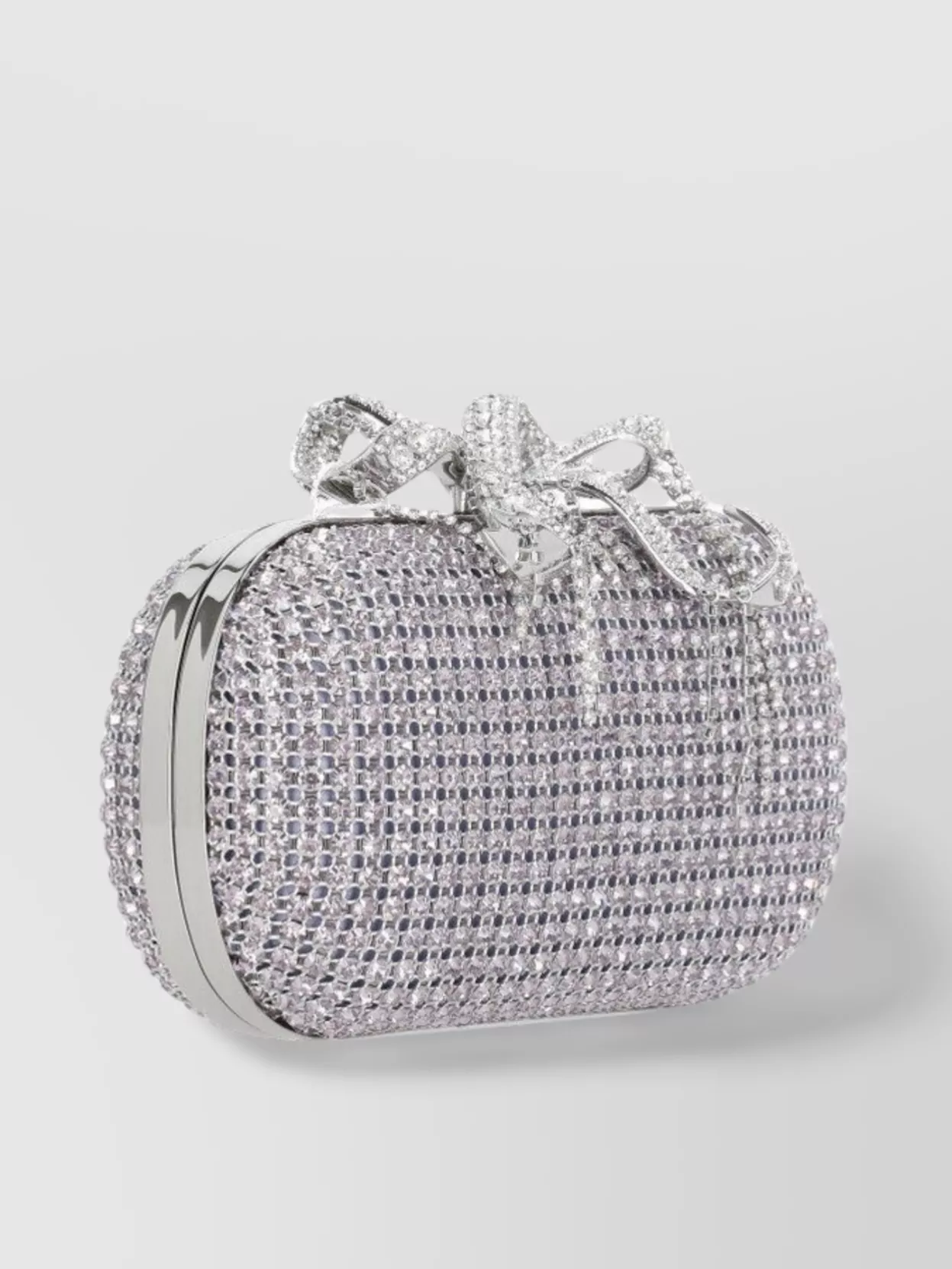 Self-Portrait Rhinestone Bow Oval Clutch Bag
