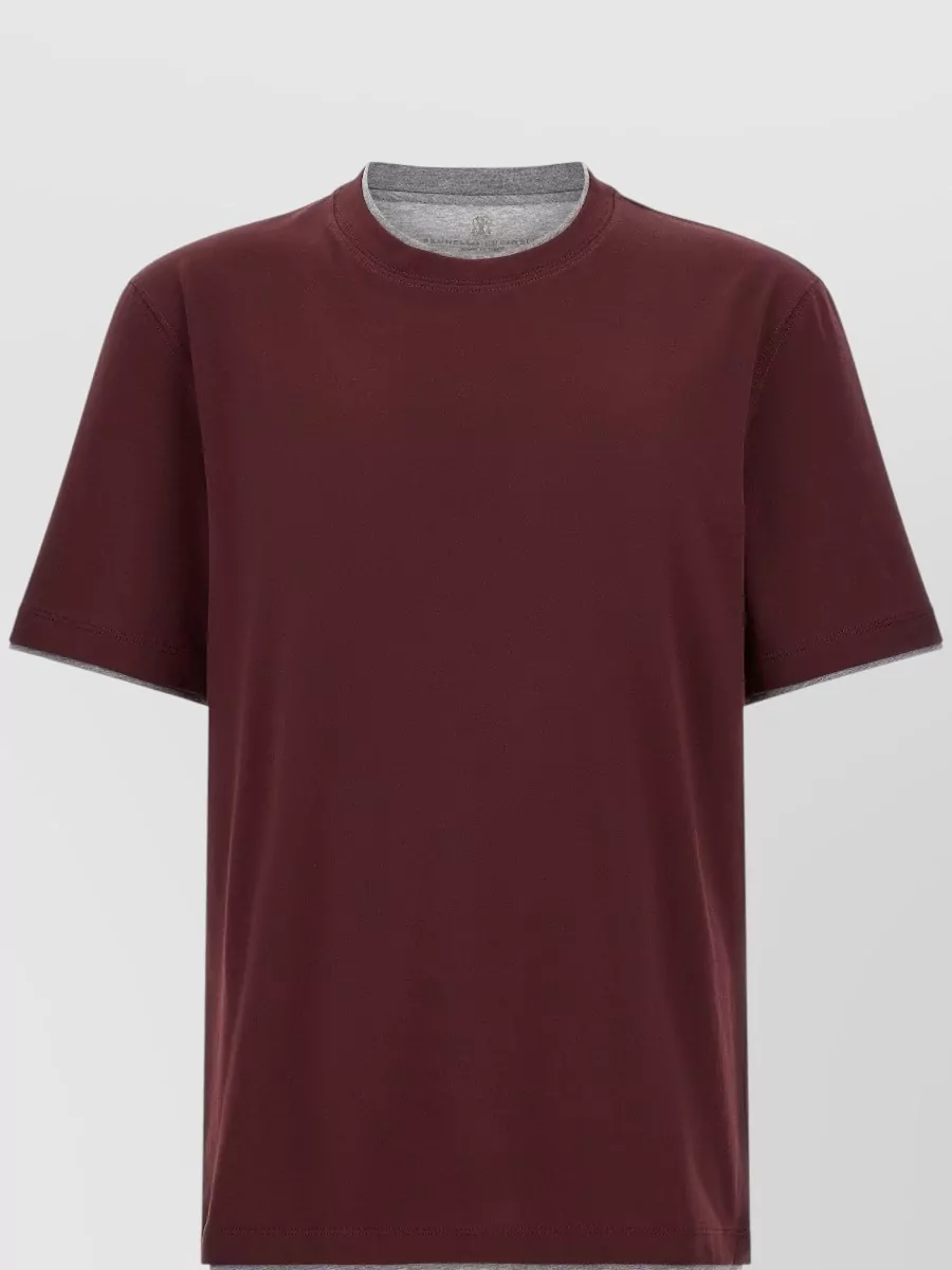 Brunello Cucinelli cotton double layer short sleeve t-shirt