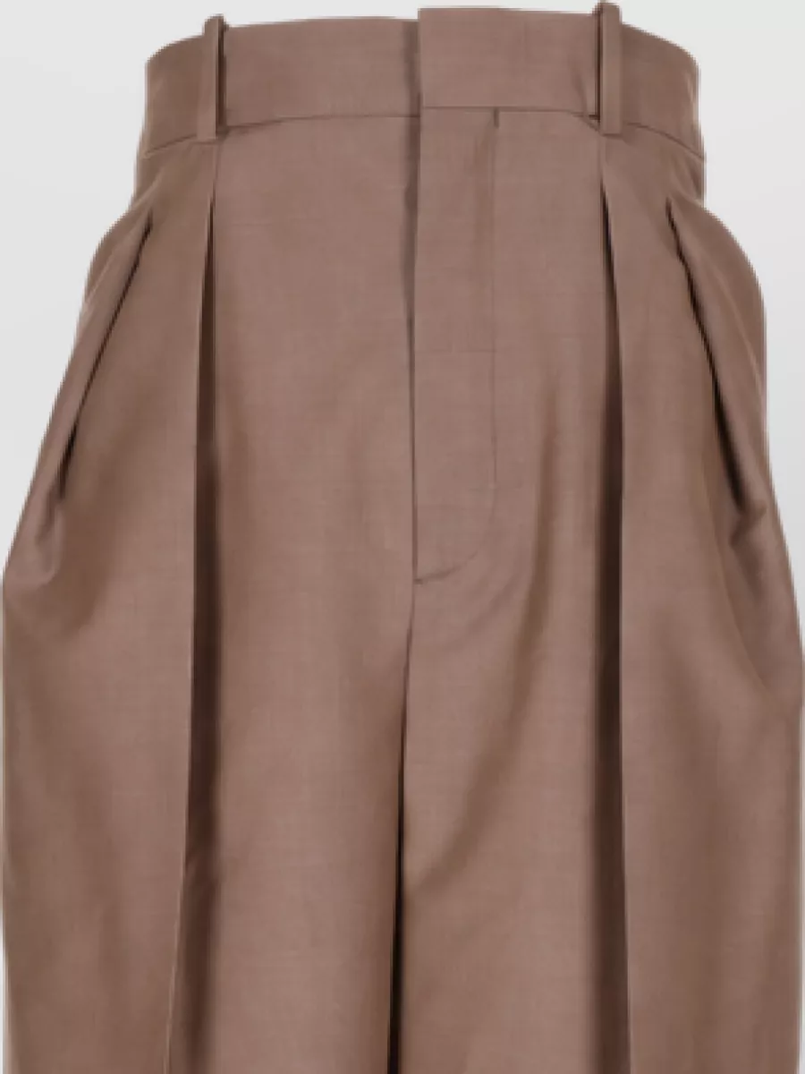 Saint Laurent High Waist Wool Silk Tailored Trousers