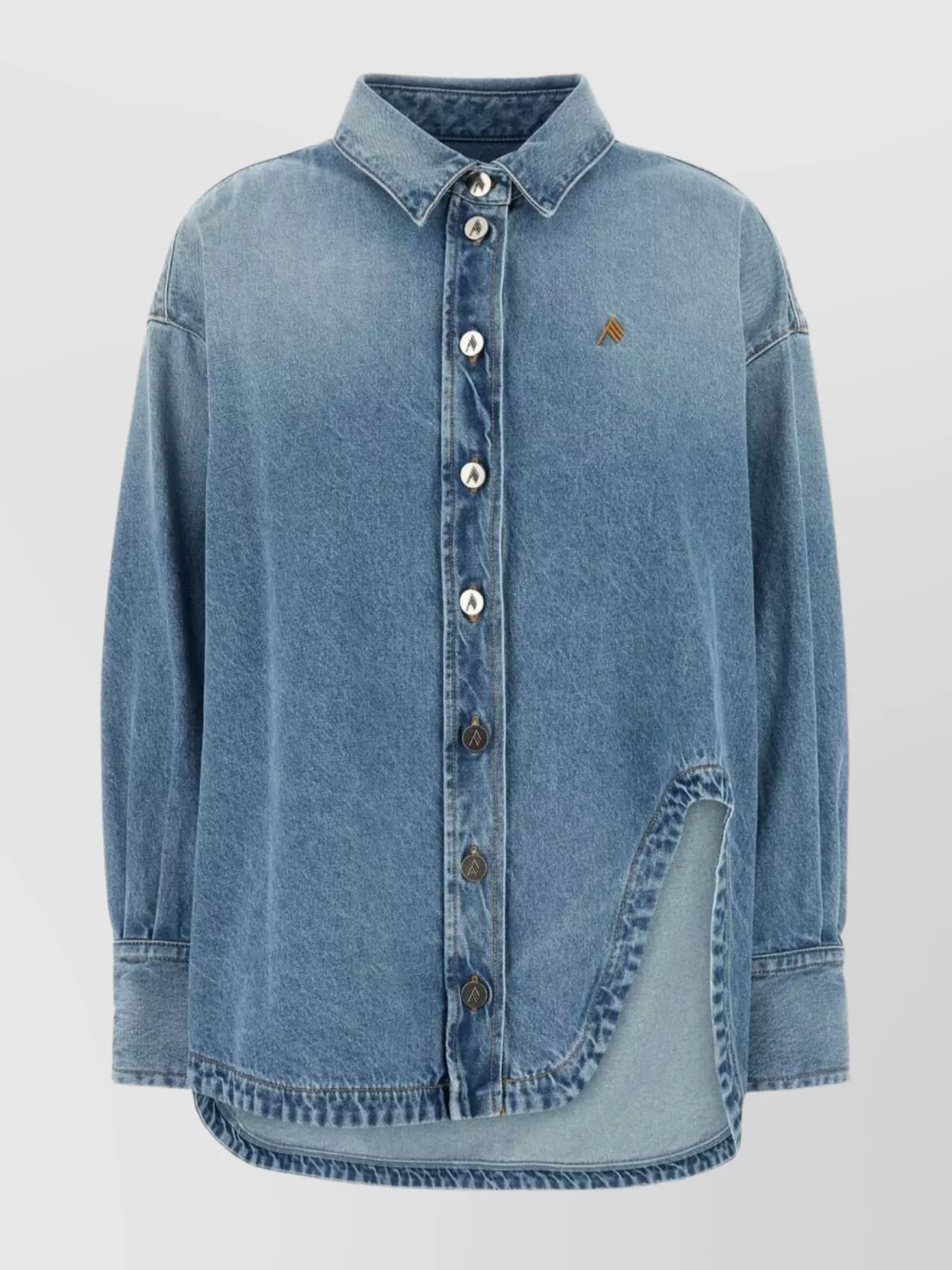 Attico Denim Oversize Shirt In Blue