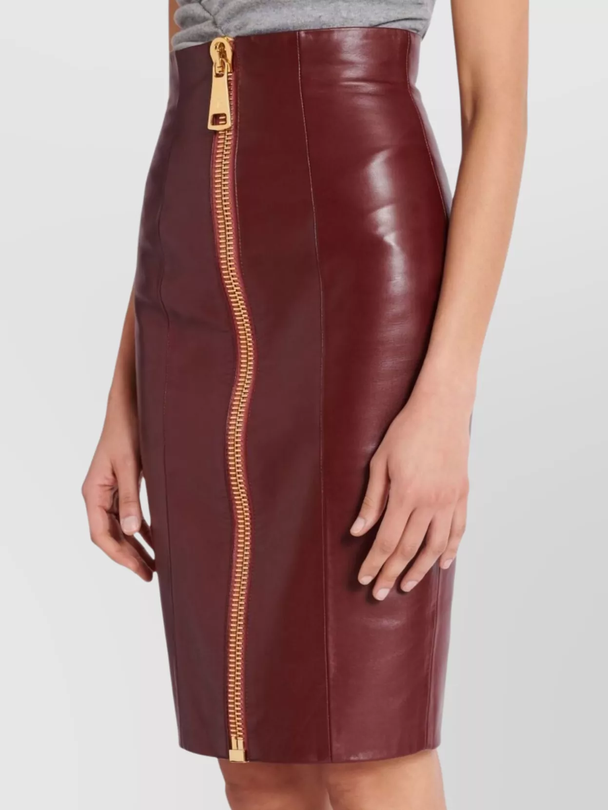 Balmain High Waist Pencil Skirt Knee Length