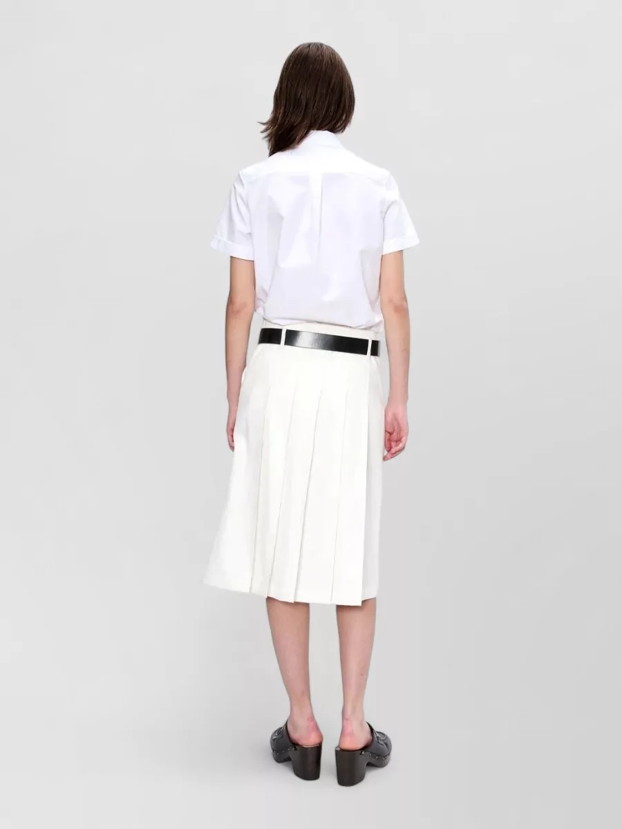 A.p.c. Cotton Pleated Midi Skirt
