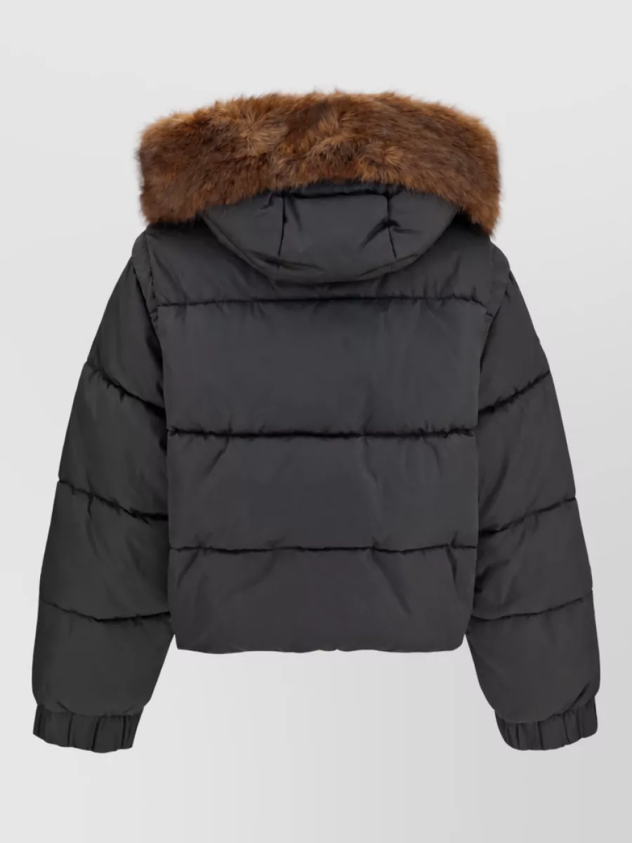 Pinko Faux Fur Panelled Puffer Jacket