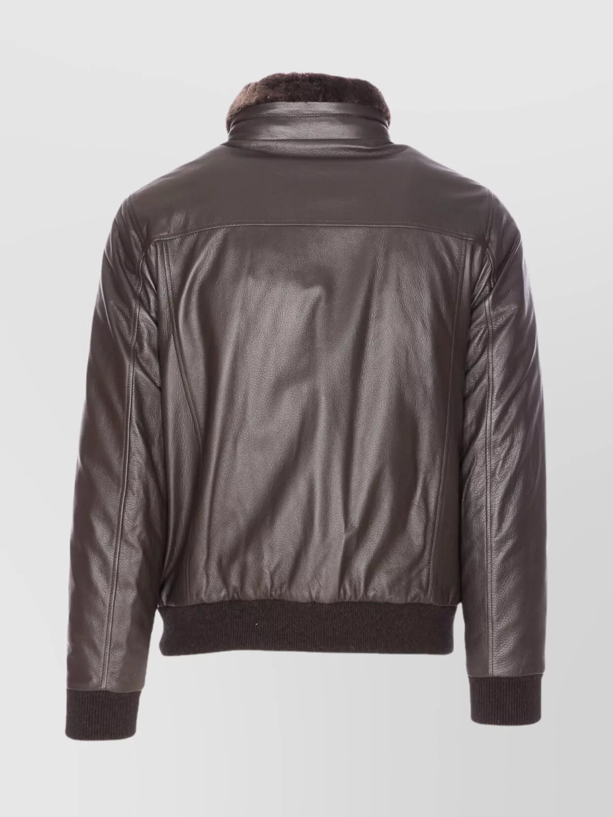 Moorer High Neck Jacket Fur Collar In Brown