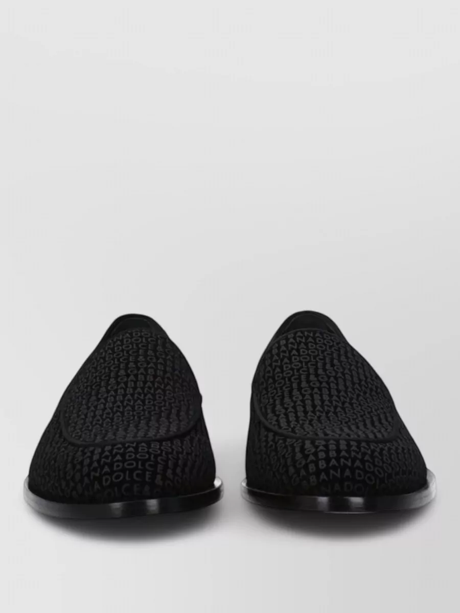 Dolce&Gabbana velvet logo-print loafers