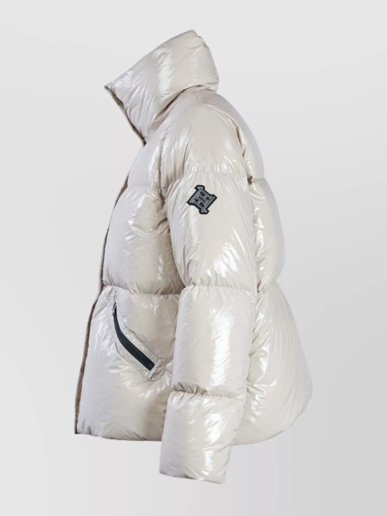 Herno Collar Long Sleeves Shiny Finish Pockets Quilted