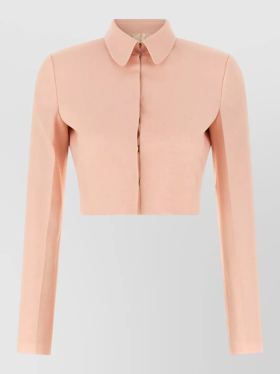 Alberta Ferretti Cropped Wool Blazer