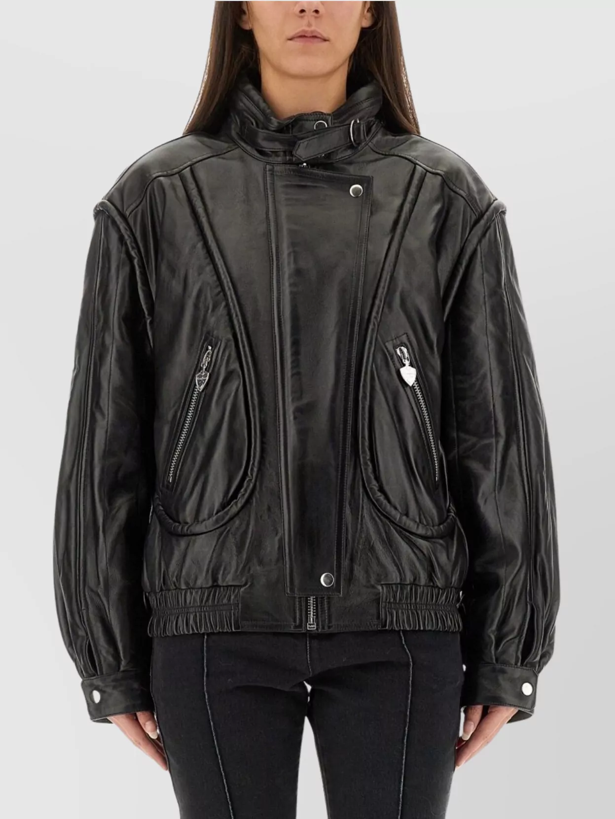 Isabel Marant High Collar Jacket Featuring Buckle Detail In Black