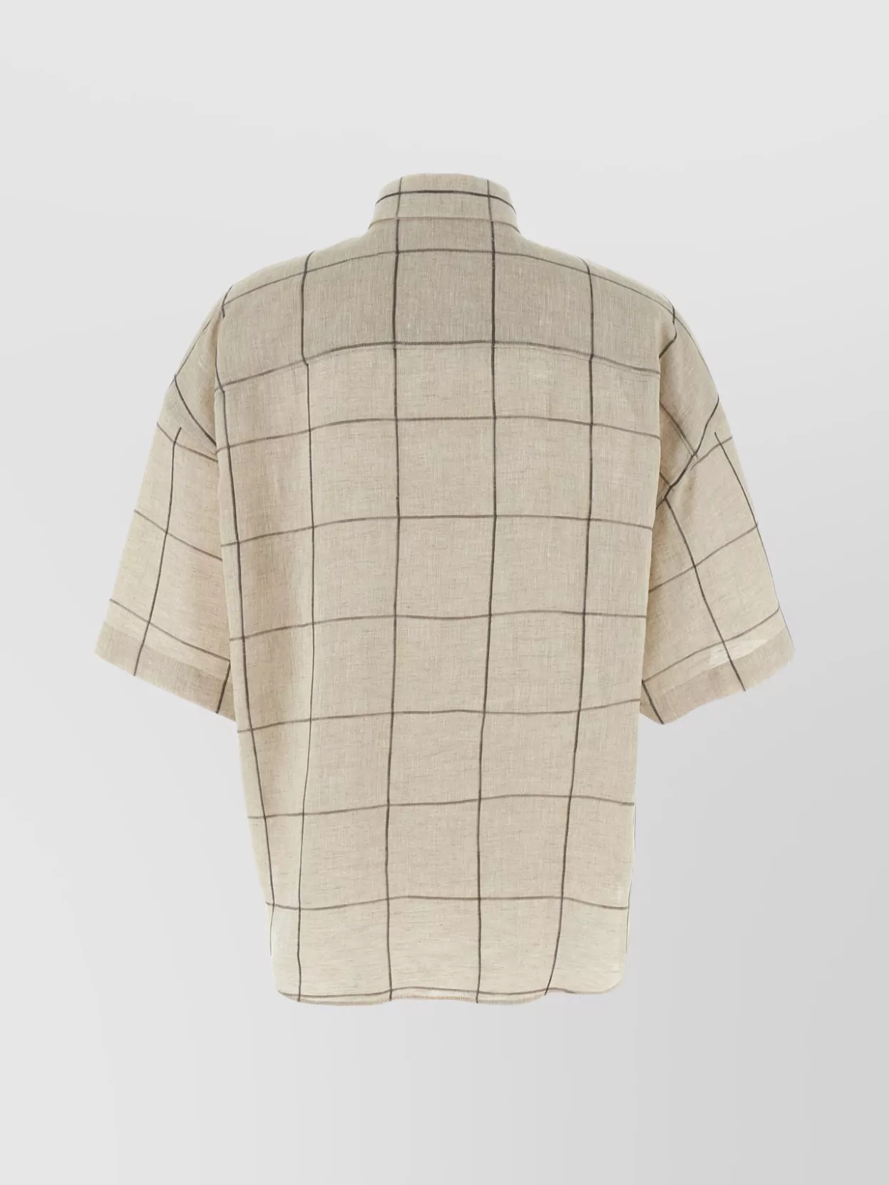 Brunello Cucinelli Checked Short Sleeve Collared Shirt