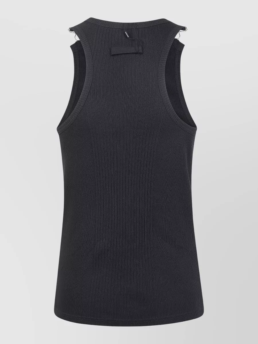 Jean Paul Gaultier Tank Top Metal Hardware Ribbed Round Neckline