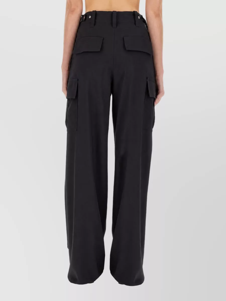 Bottega Veneta Wool Wide-Leg Cargo Trousers