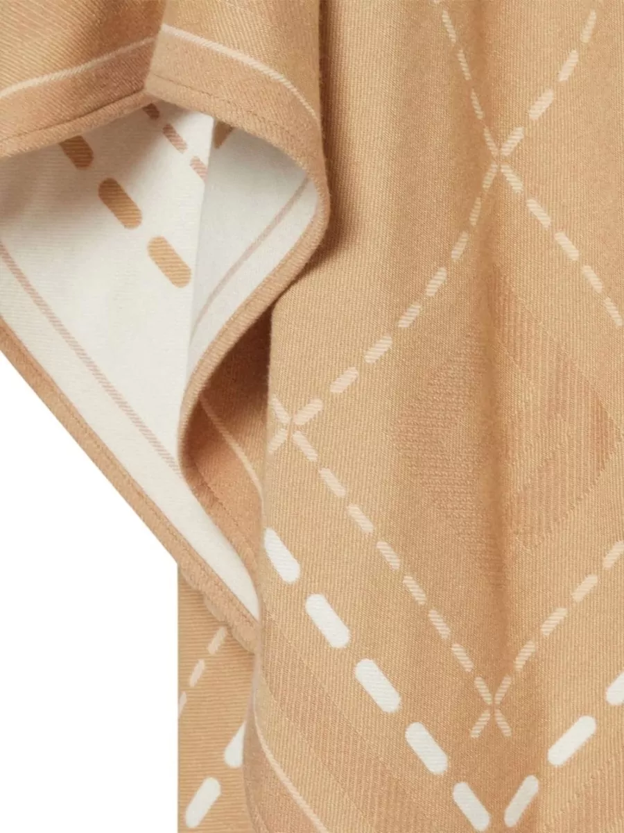 Fendi Virgin Wool Checked Poncho