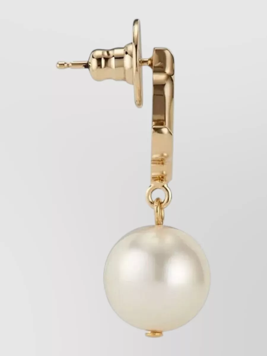 Jimmy Choo Metal Jc Pearl Drop Stud Earrings