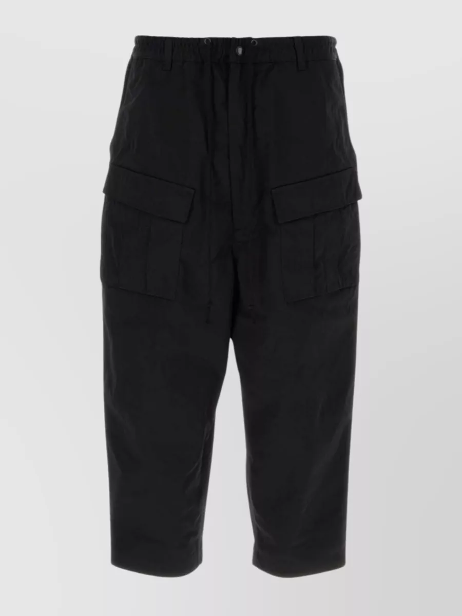 Shop Junya Watanabe Nylon Pant With Cropped Length And Utility Pockets In Black