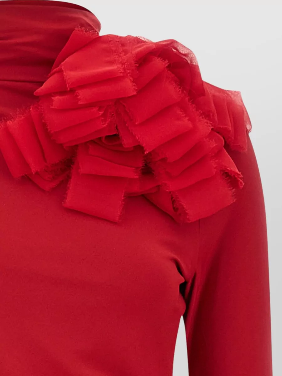 Magda Butrym Long Sleeve Dress Draped Shoulder Detail