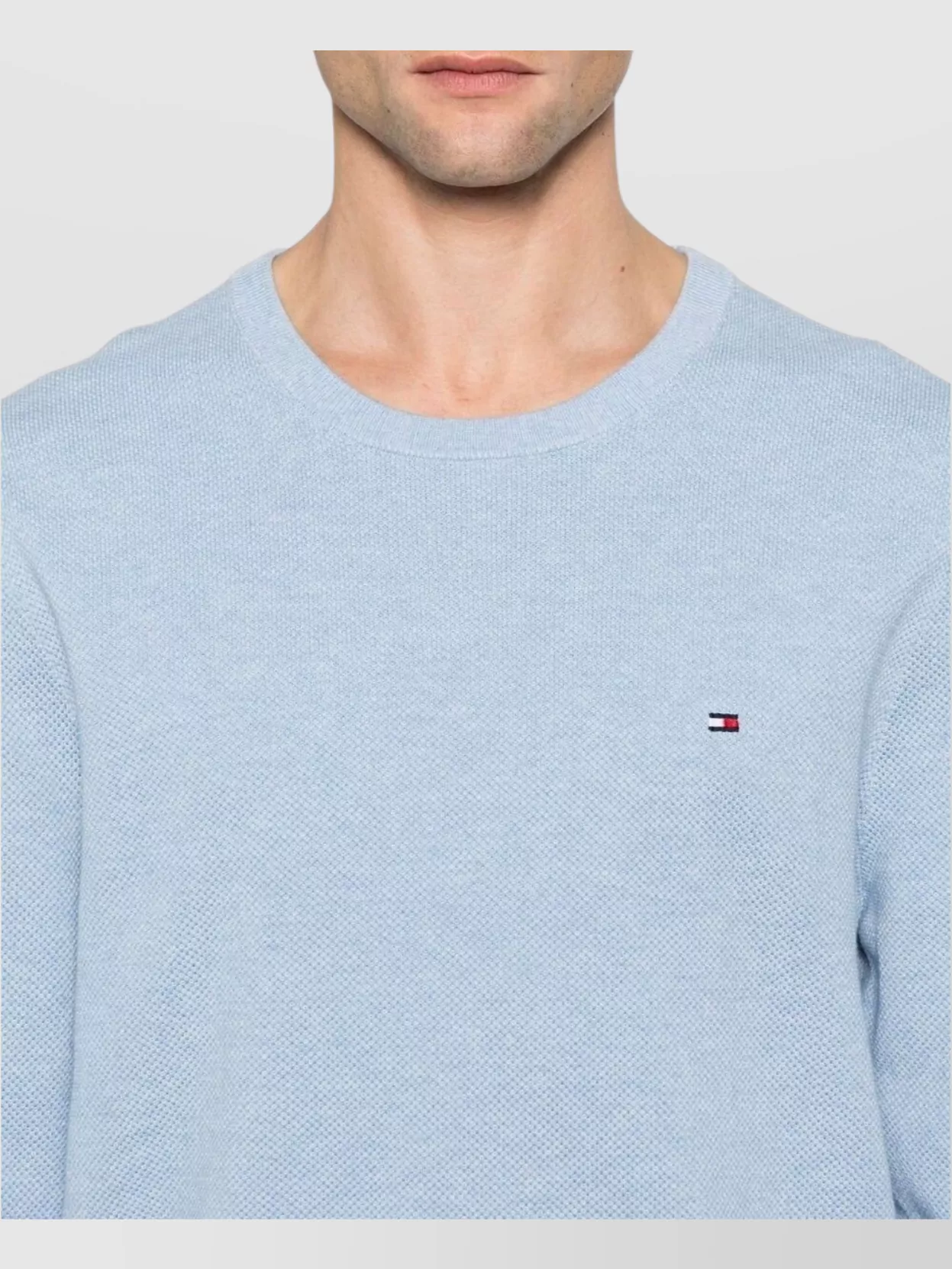 Tommy Hilfiger Crew Neck Cotton Sweater With Long Sleeves