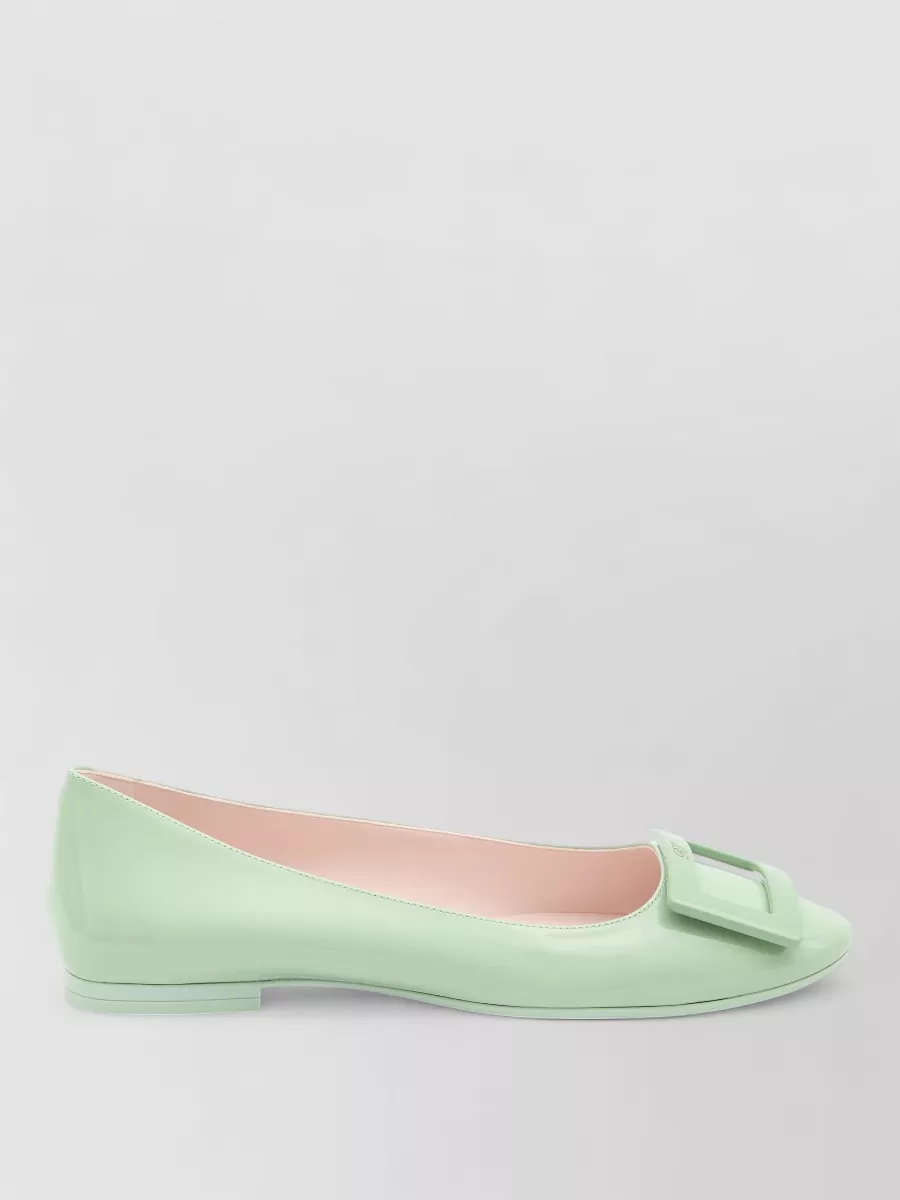 Roger Vivier Round Toe Gommettine Buckle Bow Ballerinas