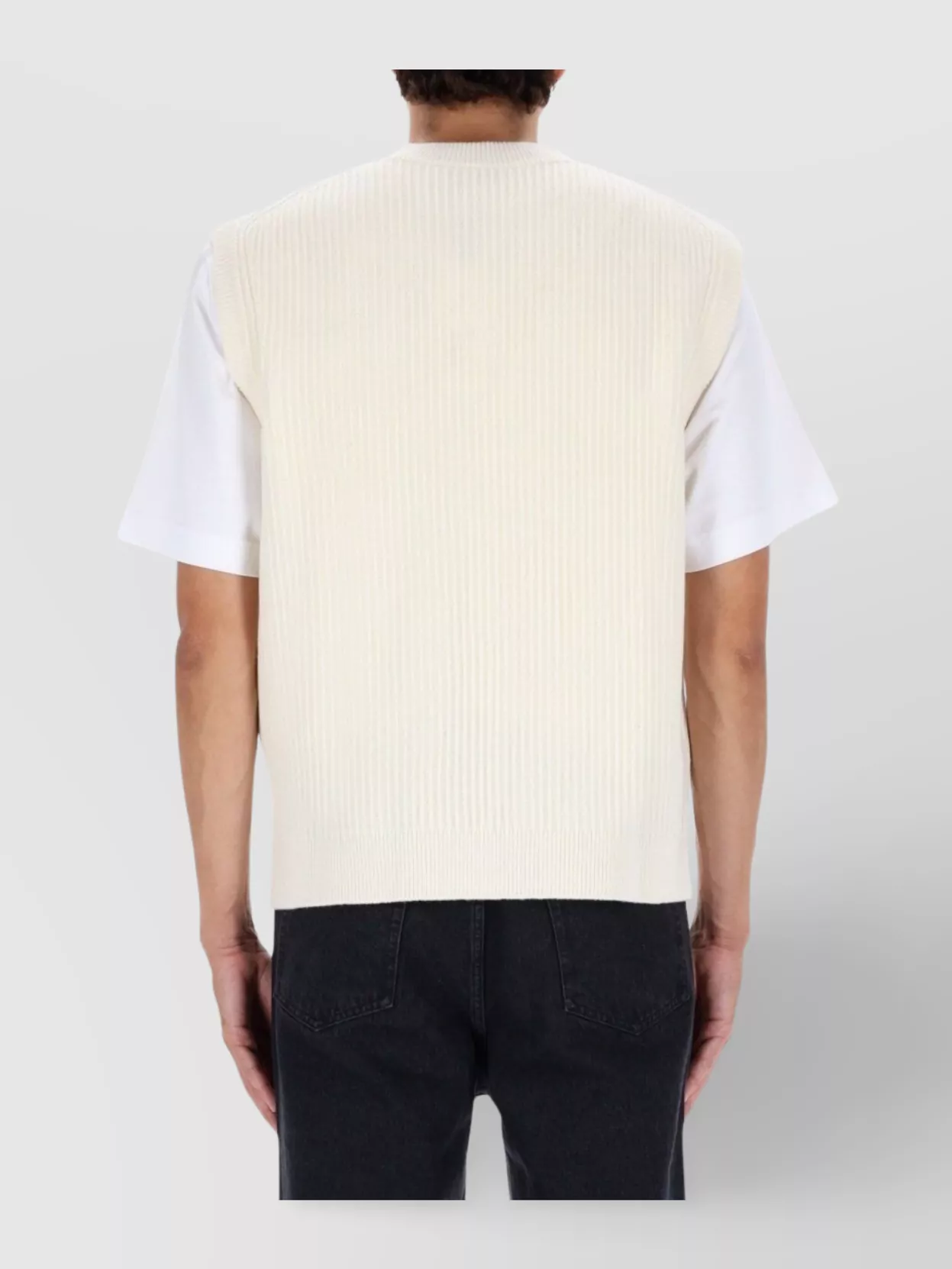 Maison Kitsuné Sleeveless V-Neck Ribbed T-Shirt