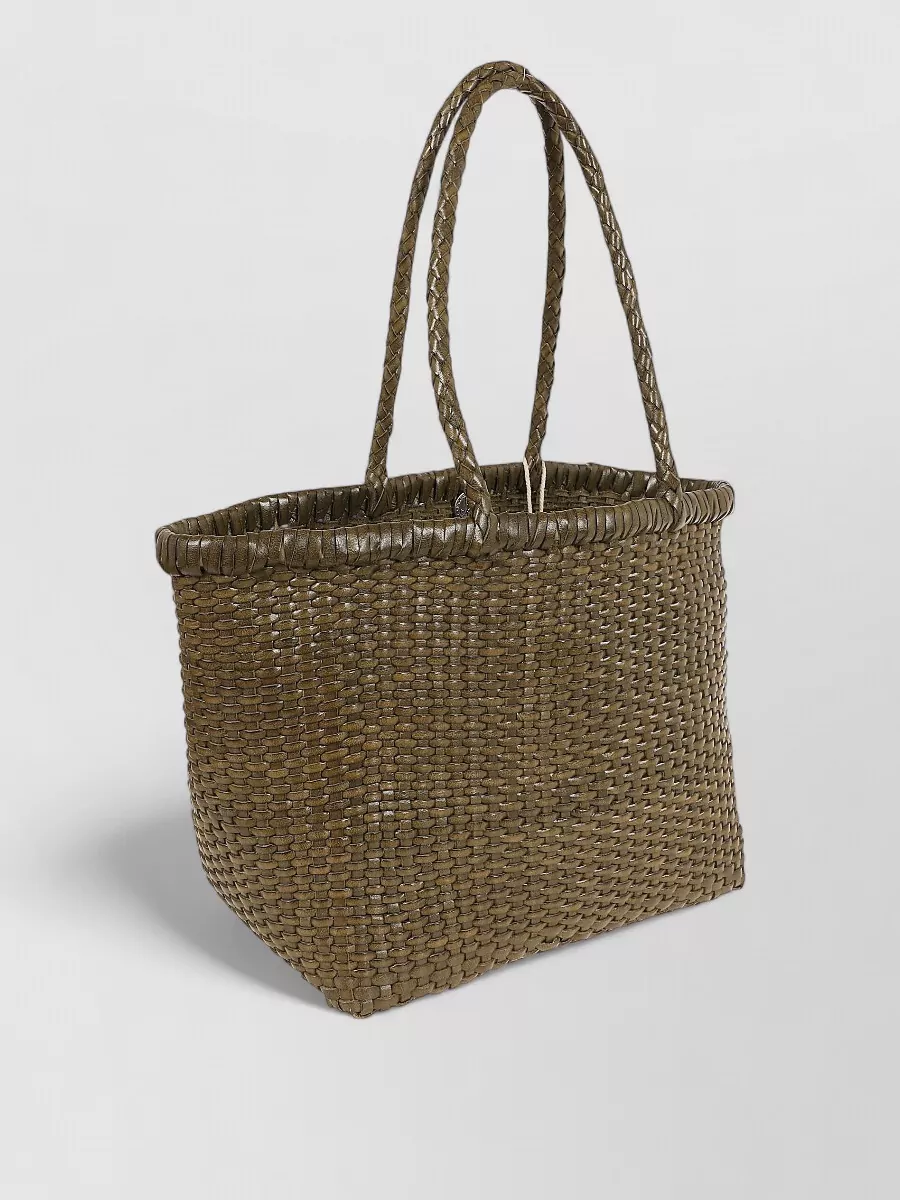 Dragon Diffusion B Weave Small Leather Beach Bag