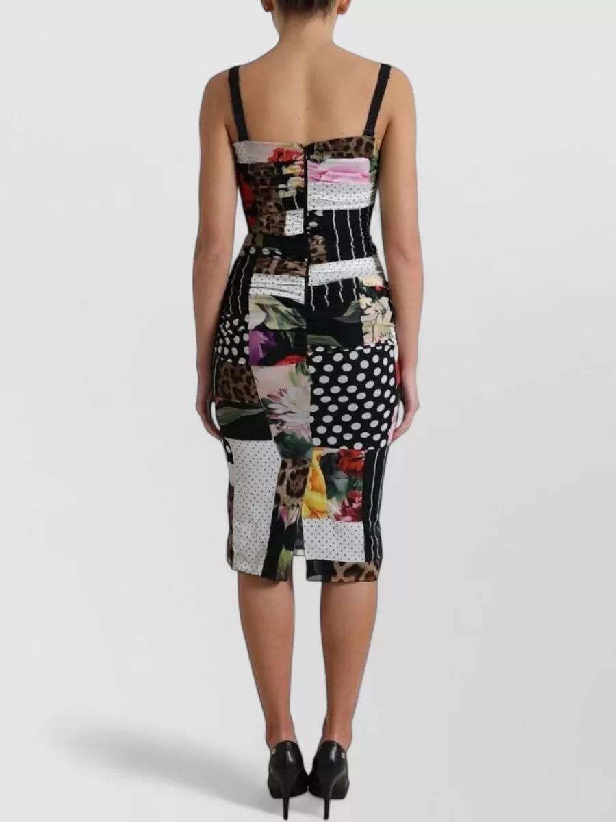 Dolce&Gabbana Silk Printed Patchwork Midi Dress
