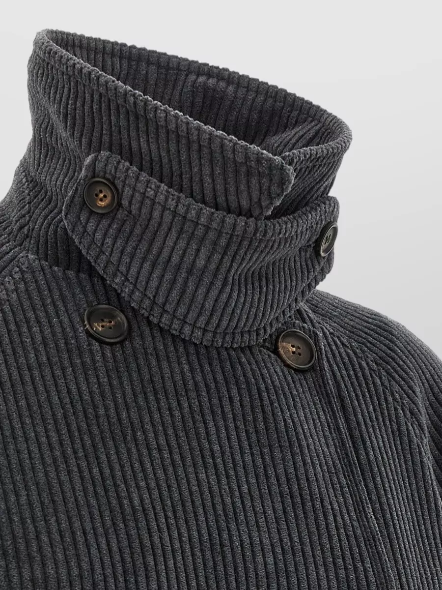 Brunello Cucinelli Velvet Trench Coat Belted Waist Buttons