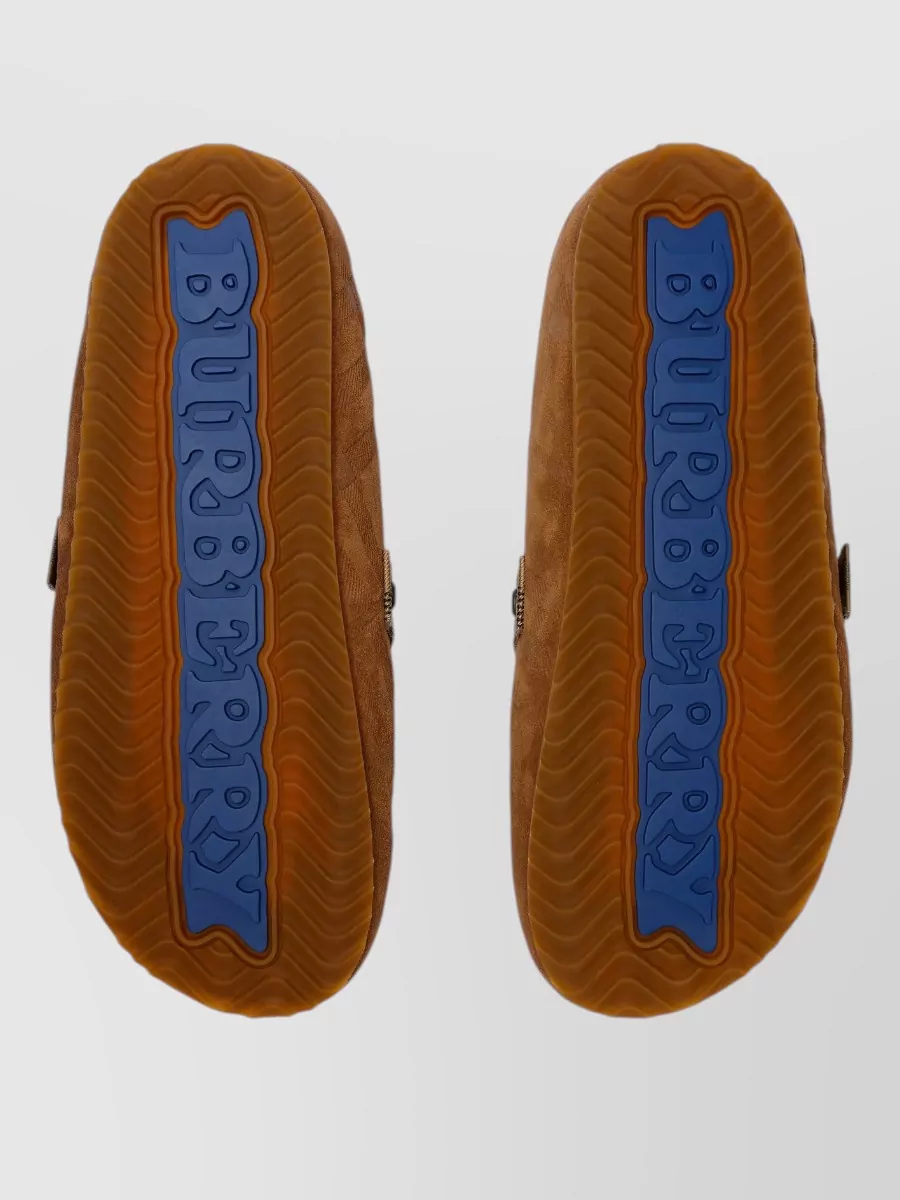 Burberry Shearling Check Mules