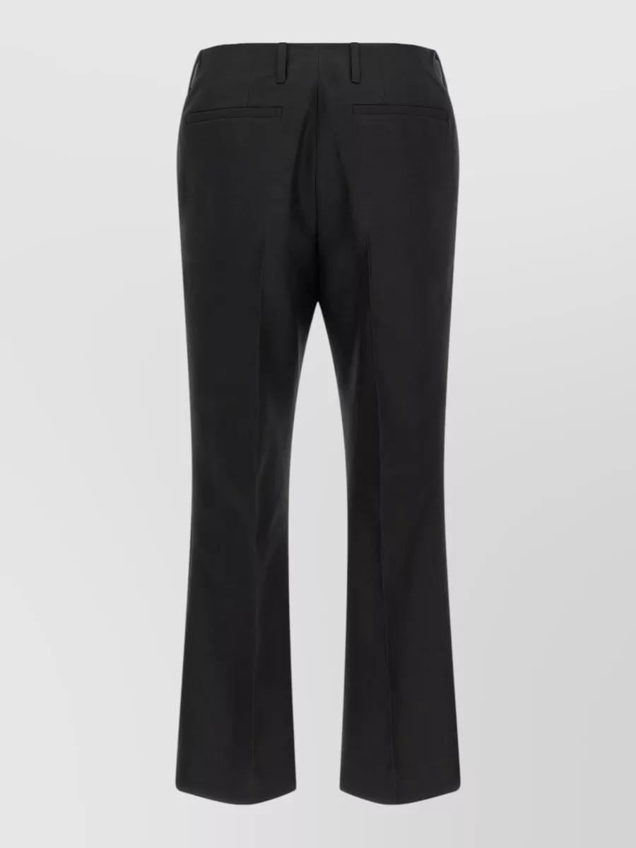 Dries Van Noten silk wool cropped flared tailored trousers