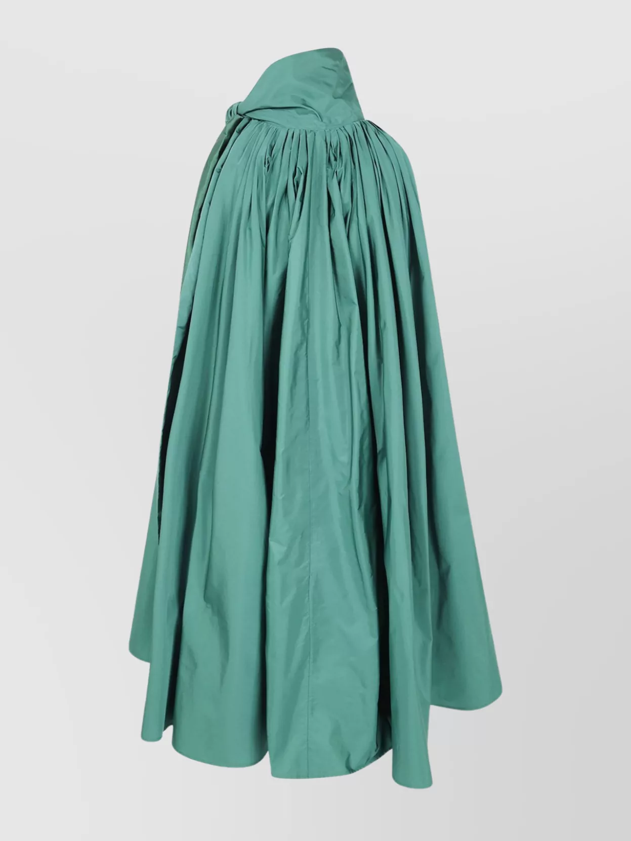 Max Mara Draped High Neckline Maxi Sleeveless Dress In Green