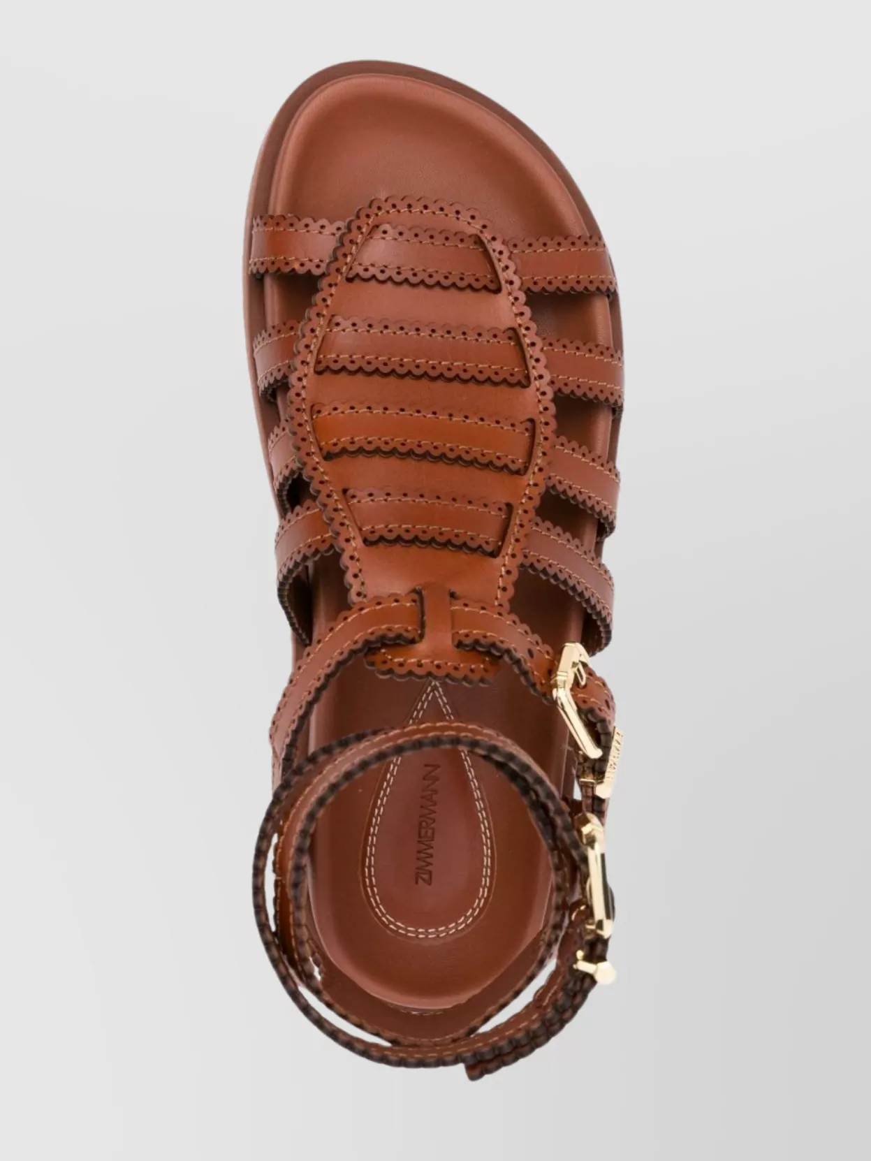 Zimmermann Cut-out Ankle Strap Flat Sandals