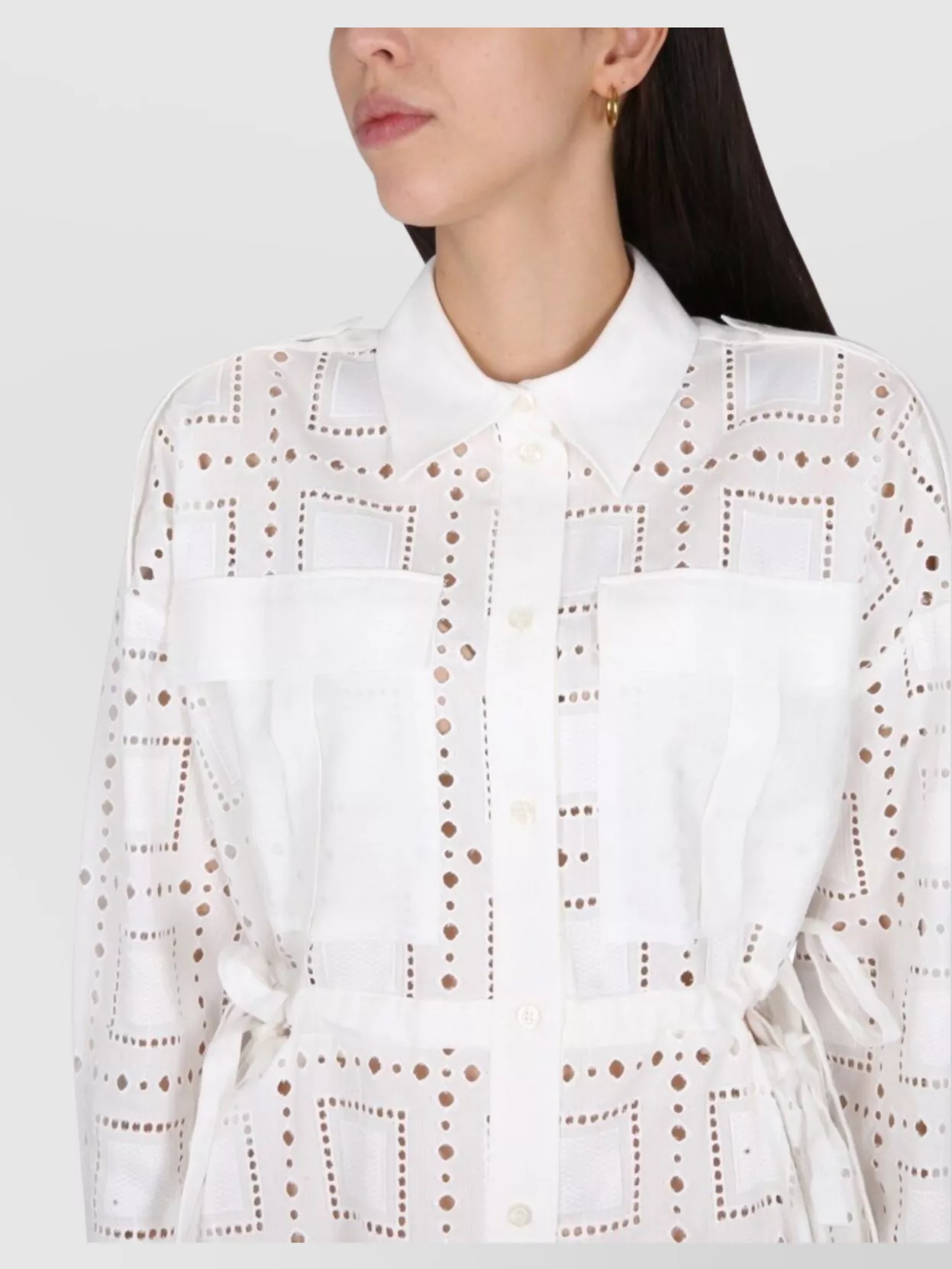 Msgm Shirt Dress Featuring Eyelet Detailing