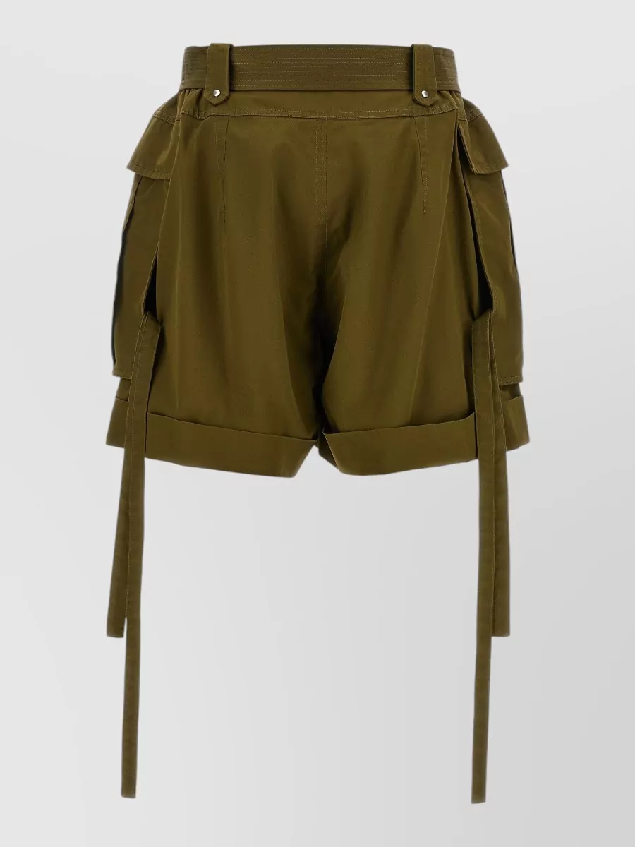 Mc Queen Cotton Low-Rise Wide-Leg Cargo Shorts